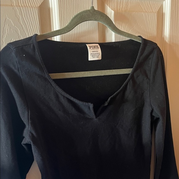 PINK Black Long Sleeve Bodysuit - Picture 3 of 4